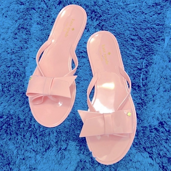 KATE SPADE • Pink Jayla Bow Flip Flop Jelly Sandals - Picture 8 of 8